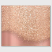 Roos Peach Makeup Confetti Glitter Beauty Copper Cadeaupapier (Vlak)