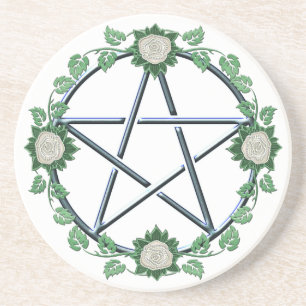 Roos Pentagram Pentacle Pagan Witch Altar Paten Zandsteen Onderzetter