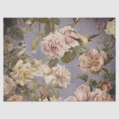  Roos Peony Birds Blue Decoupage Art Tissuepapier (Voorkant)