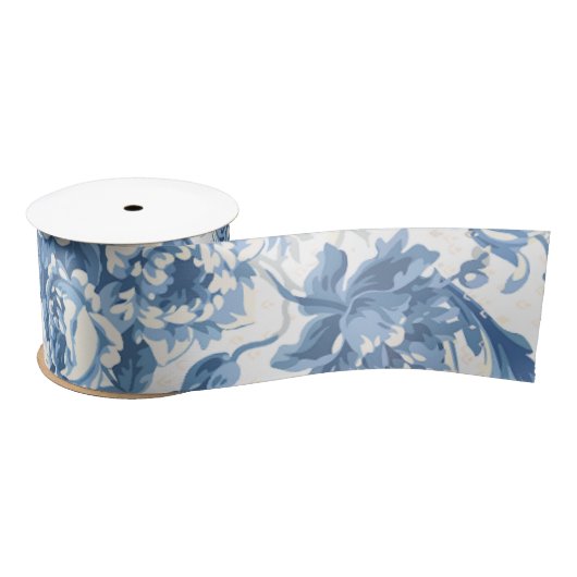  Roos Peony Floral Delft Blue White Bridal Lint (Spoel)