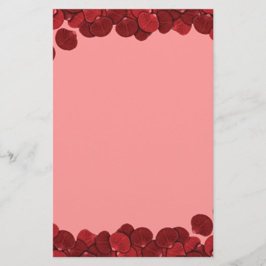 Roos Petal Border Briefpapier (Voorkant)