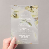 Roos Petal Frosted Acryl Huwelijksuitnodiging Acryl Uitnodigingen (Insitu (Draagbaar))