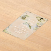 Roos Petal Frosted Acryl Huwelijksuitnodiging Acryl Uitnodigingen (Laagn)