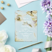 Roos Petal Frosted Acryl Huwelijksuitnodiging Acryl Uitnodigingen (Insitu (Huwelijk))