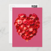 Roos Petal Heart Briefkaart (Voorkant / Achterkant)