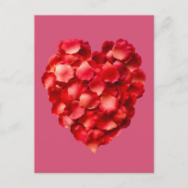 Roos Petal Heart Briefkaart