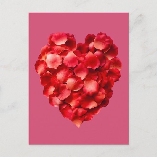 Roos Petal Heart Briefkaart (Voorkant)