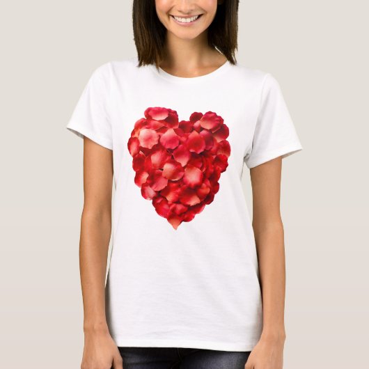Roos Petal Heart Women's T-Shirt (Voorkant)