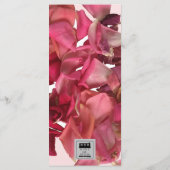 Roos Petal Pink Romantic Weddenschappen Reception Menu (Achterkant)