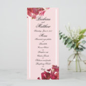 Roos Petal Pink Romantic Weddenschappen Reception Menu (Staand voorkant)