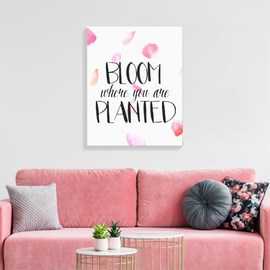 Roos Petals Bloom Canvas Afdruk (Insitu (Woonkamer))