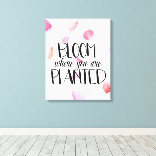 Roos Petals Bloom Canvas Afdruk (Insitu (Houten vloer))