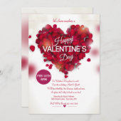 Roos Petals Valentijn Invitation Kaart (Voorkant / Achterkant)