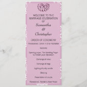 Roos Pink Damask Wedding Program Programma (Voorkant)