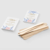 Roos - Pink Floral Gold Minimal Dusty Blue Wedding Handwaaier (Niet-gemonteerd)