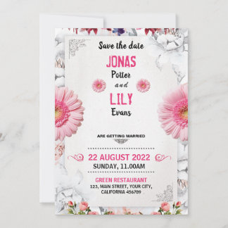 Roos Pink Gold Greenery Floral Wedding Invitation Kaart