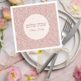 Roos Pink Jewish Shabbat Shalom Servet