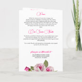 Roos Pink Lily Photo Keepsake begrafenisprogramma Programma (Achterkant)