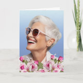 Roos Pink Lily Photo Keepsake begrafenisprogramma Programma (Voorkant)