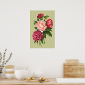  Roos Pink Peony Garden Flower Poster (Keuken)