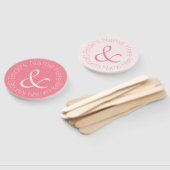 Roos Pink Simply Elegant bruid en bruidegom bruilo Handwaaier (Niet-gemonteerd)