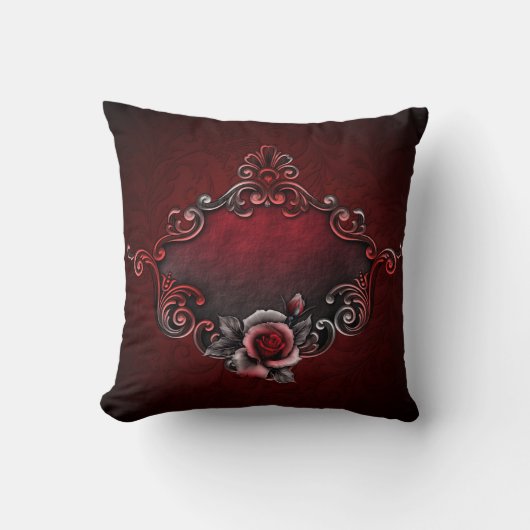 * Roos Polyester Sierkussen 16 x 16 inch (Voorkant)