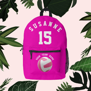 Roos Print Cut Naai Volleybal Meisjes Tas Fuchsia