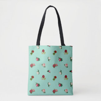 Roos Print Totebag Draagtas