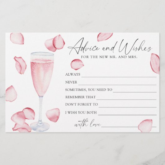 Roos Prosecco - advies en wensen vrijgezellenfeest Briefpapier (Voorkant)