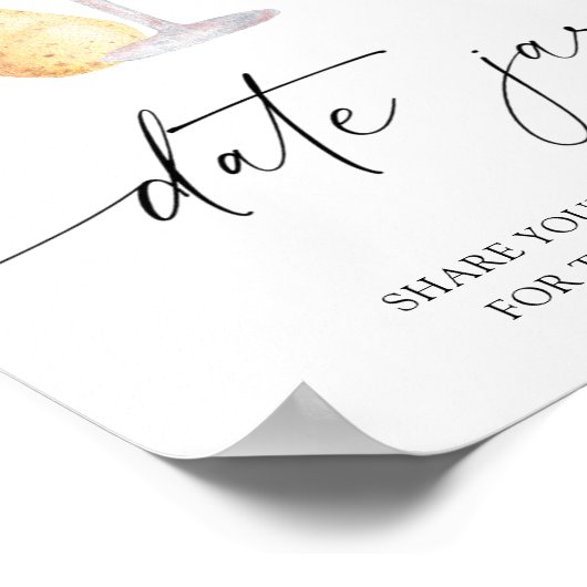 Roos prosecco - date nachtelijke ideeën. Datum jar Poster (Hoek)