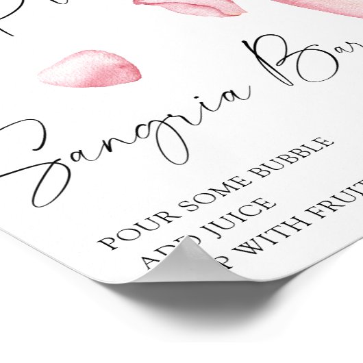 Roos Prosecco vrijgezellenfeest - Sangria Bar Poster (Hoek)