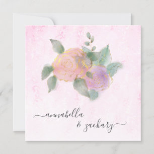 *~* ROOS QR RSVP + Gold Glitter - AR12 Wedding I Kaart