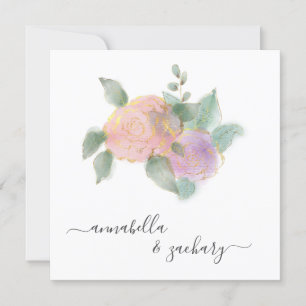 *~* ROOS QR RSVP Gold Glitter - AR12 Wedding Kaart