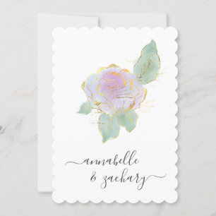 *~* ROOS QR SIMPLE RSVP Gold AR12 bruiloft uitnodi Kaart