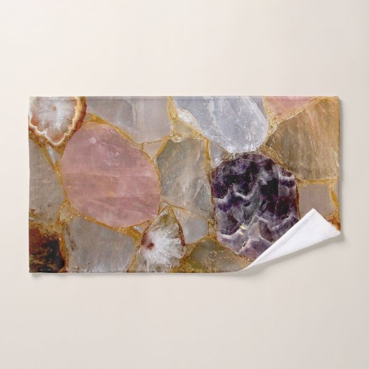 Roos Quartz Amethyst Geode Bad Handdoek (Handdoek)
