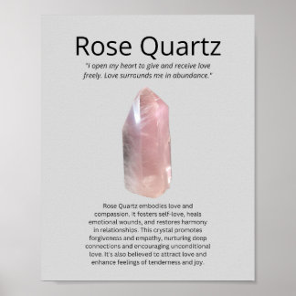 Roos Quartz Crystal Betekenis Poster