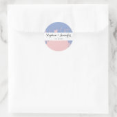 Roos Quartz en Serenity Blue Paint Strokes Ronde Sticker (Tas)