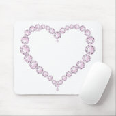 Roos Quartz Gem Heart Muismat (Met muis)