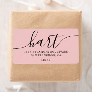 Roos Quartz Pink Script Family Retouradres Etiket