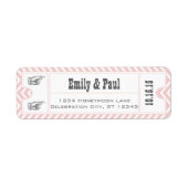 ROOS QUARTZ PINK Weddenschap Save the Date TICKET Etiket (Voorkant)