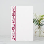 Roos-rand Briefpapier (Staand voorkant)