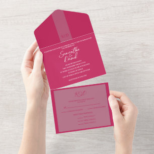 Roos Red All in One Wedding Invitation Uitnodiging