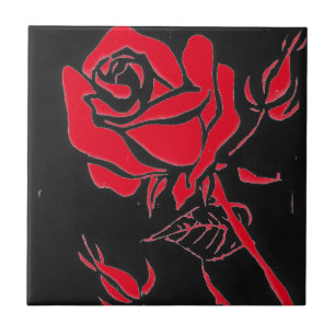 "Roos Red" Keukenkeuken en keramische tapijten Tegeltje