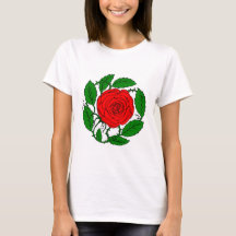 Roos Red T-Shirt voor vrouwen. Lange hobbels