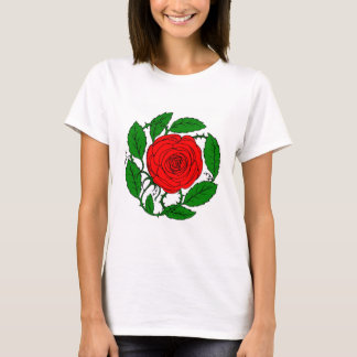 Roos Red T-Shirt voor vrouwen. Lange hobbels