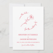 Roos Red Wildflower Sla de datum op Kaart (Voorkant)