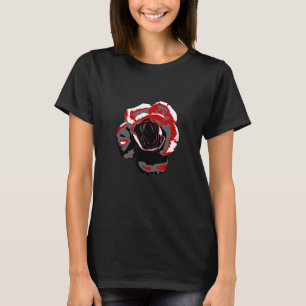 Roos Retro Red Flower Illustration 10 T-shirt