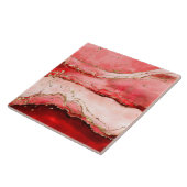 Roos Rode Abstracte Waterverf Tegeltje (Zijkant)