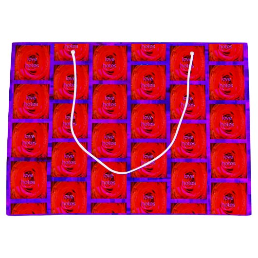 Roos rode liefde notities, groot cadeauzakje (Voorkant)