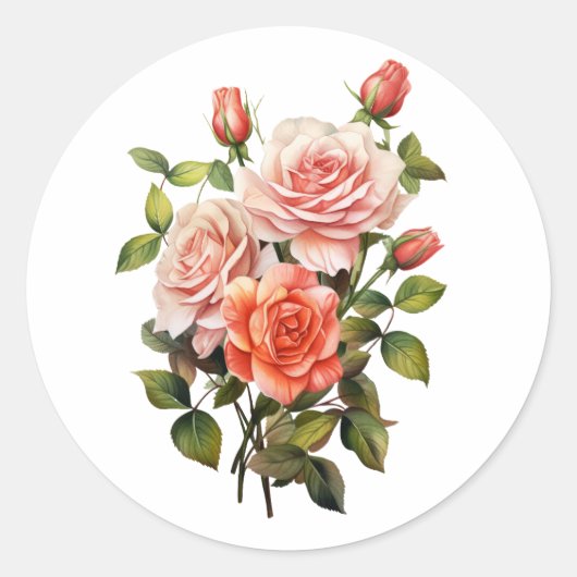 ROOS RONDE STICKER (Voorkant)